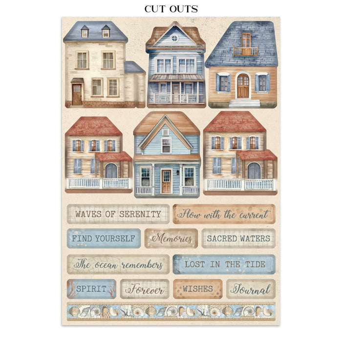 Stamperia Silent Sea Junk Journal Stickers Cut-outs Backgrounds