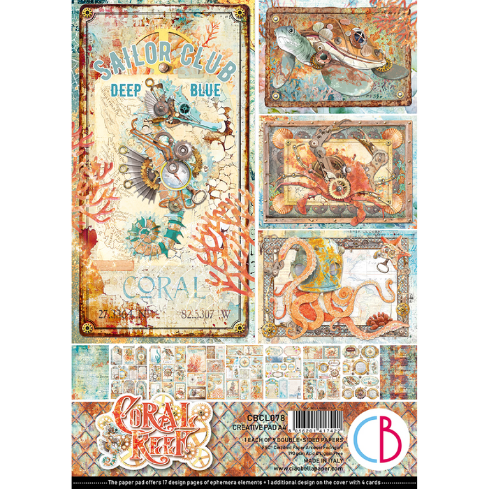 Ciao Bella Coral Reef A4 Scrapbooking Paper Set