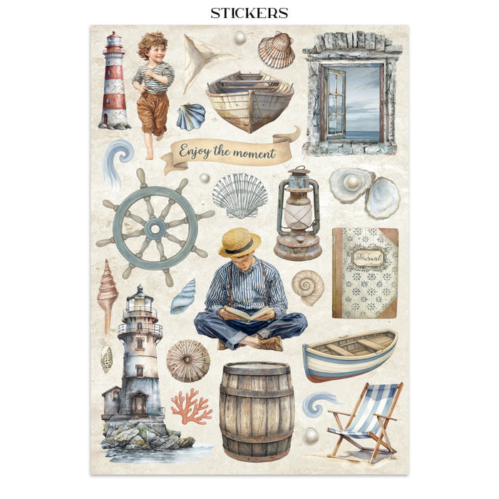Stamperia Silent Sea Junk Journal Stickers Cut-outs Backgrounds