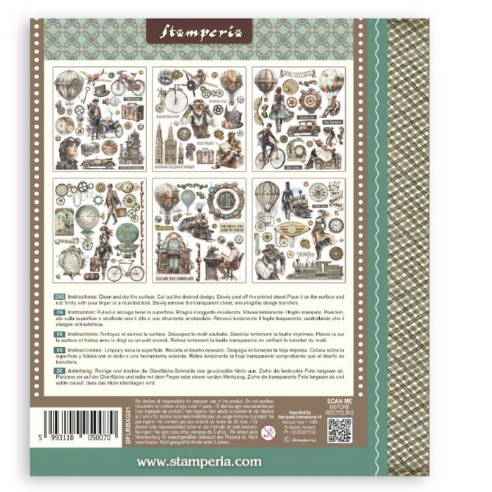 Stamperia Voyages Fantastiques Rub-On Selection Pack