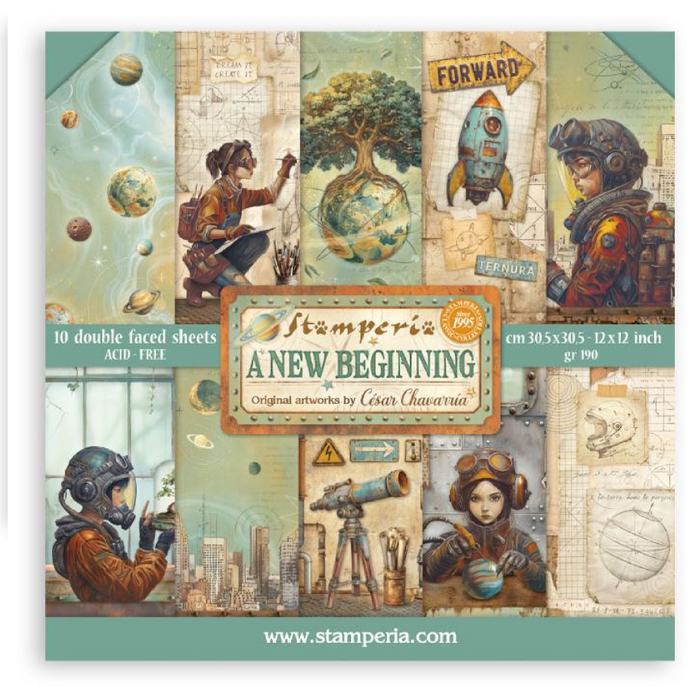 Stamperia A New Beginning 12" x 12" Scrapbooking Paper Pad