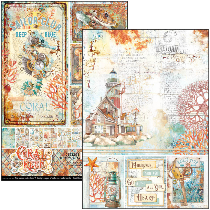Ciao Bella Coral Reef A4 Scrapbooking Paper Set
