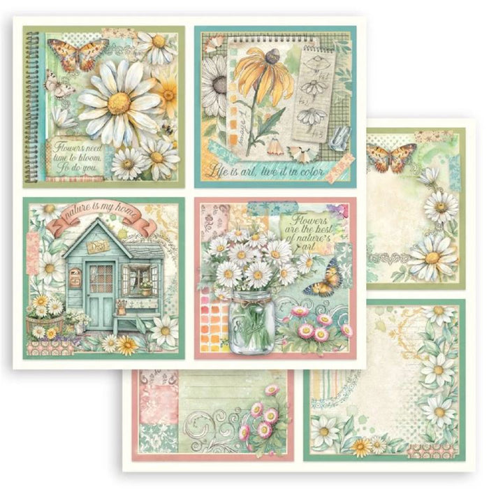 Stamperia Daisy Art 8" x 8" Scrapbooking Paper Pad