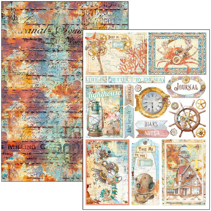 Ciao Bella Coral Reef A4 Scrapbooking Paper Set