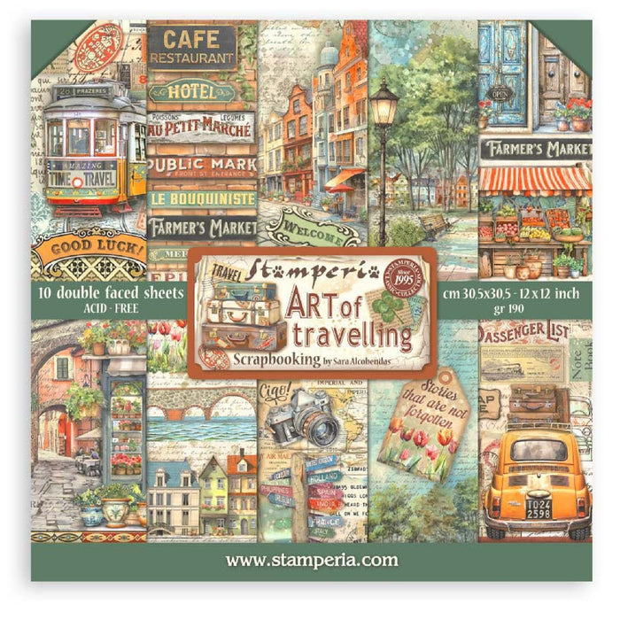 Stamperia Art Of Travelling  12" x 12" Scrapbooking Paper Pad