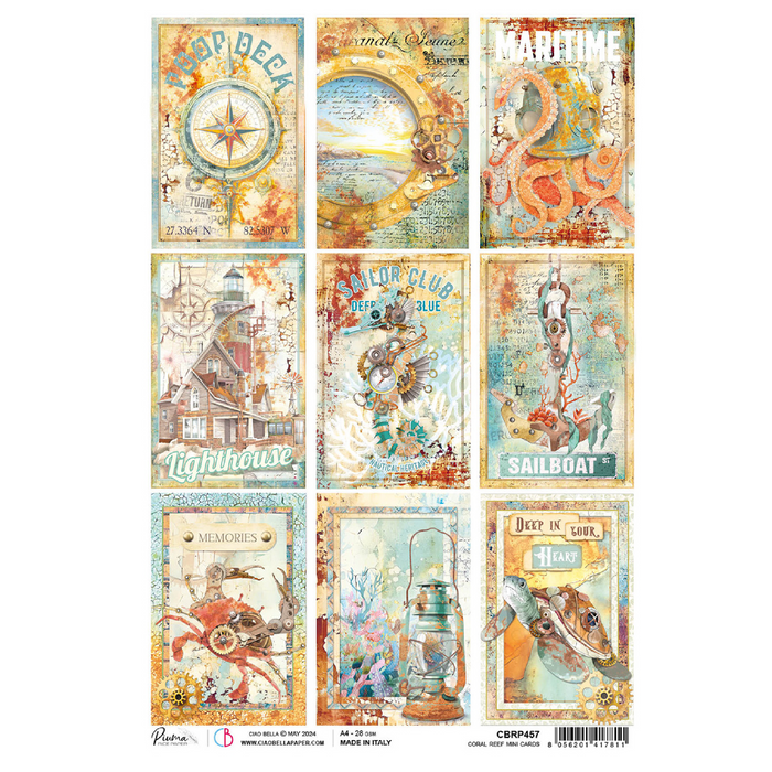 Ciao Bella Coral Reef A4 Rice Paper Mini Cards