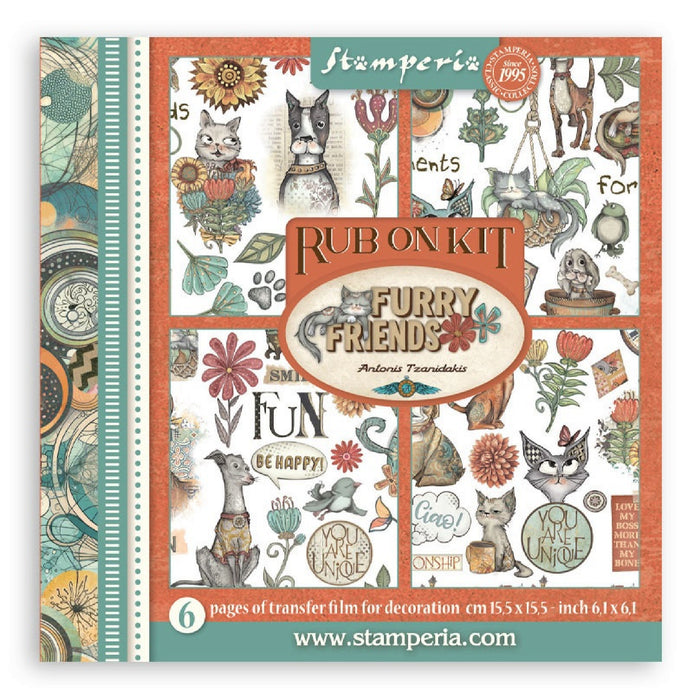 Stamperia Furry Friends Rub On Transfers - Assorted Pack