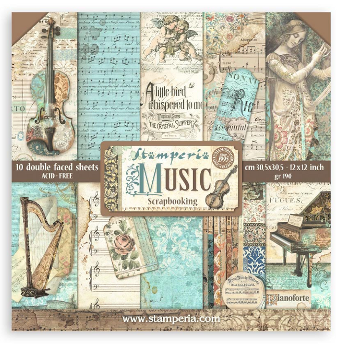 Stamperia Music 12" x 12" Scrapbooking Paper Pad