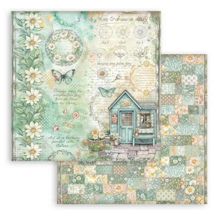 Stamperia Daisy Art 8" x 8" Scrapbooking Paper Pad