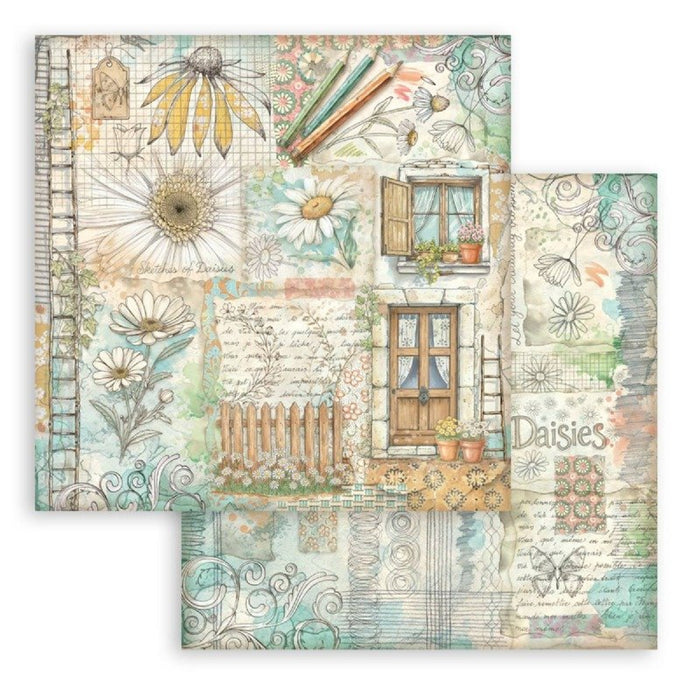 Stamperia Daisy Art 8" x 8" Scrapbooking Paper Pad