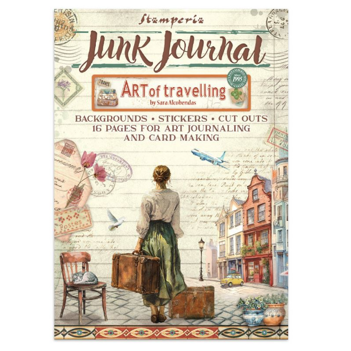 Stamperia Art Of Travelling Junk Journal Stickers Cut-outs Backgrounds