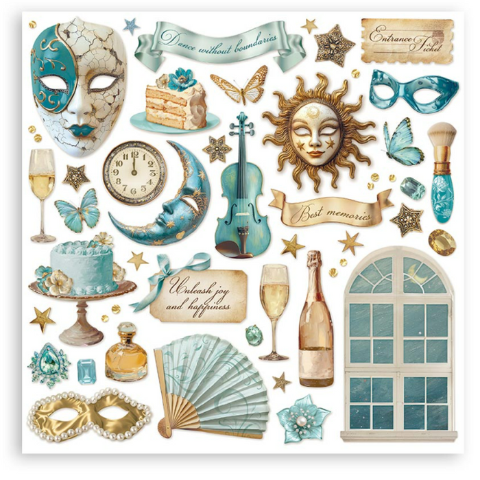 Stamperia Masquerade 12" x 12" Scrapbooking Paper Pad