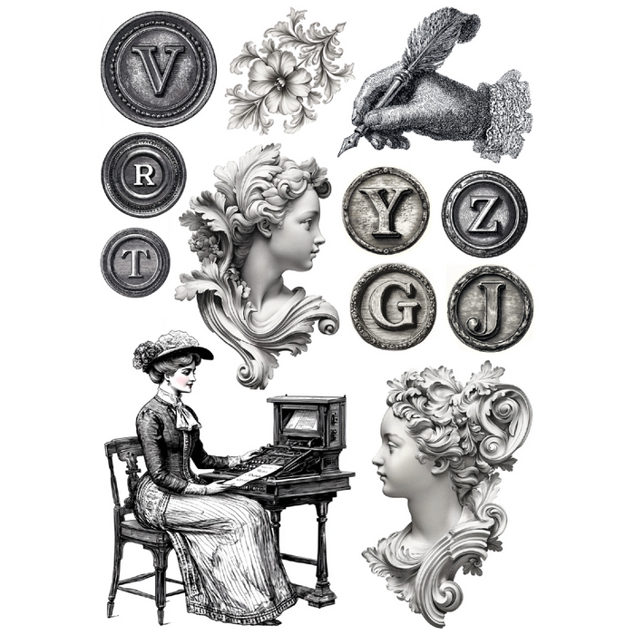 Ciao Bella Typographic A5 Mixed Rice Paper 8pc