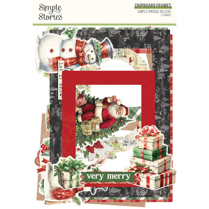 Simple Stories Vintage Believe Chipboard Frames