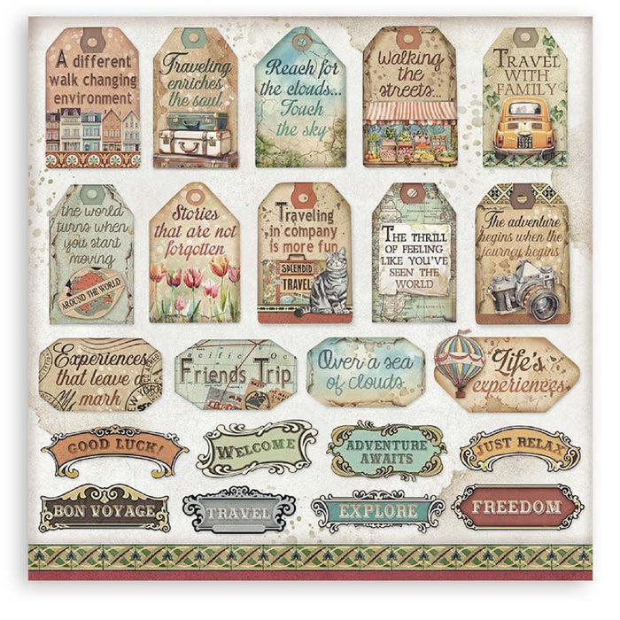 Stamperia Art Of Travelling  12" x 12" Scrapbooking Paper Pad