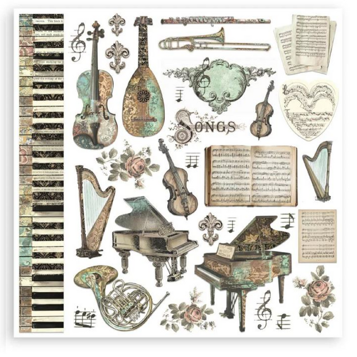 Stamperia Music 12" x 12" Scrapbooking Paper Pad