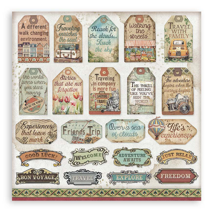Stamperia Art Of Travelling 12" x 12" Single Faced Maxi Paper Pad