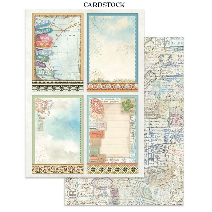 Stamperia Art Of Travelling Junk Journal Stickers Cut-outs Backgrounds