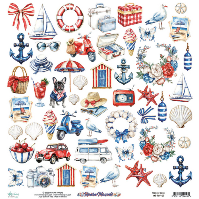 Mintay Riviera Moments 12" x"12 Scrapbooking Paper Set
