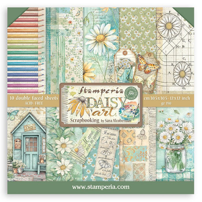 Stamperia Daisy Art 12" x 12" Scrapbooking Paper Pad
