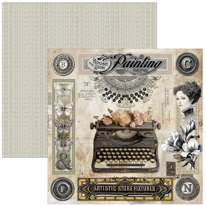 Ciao Bella Typographic 12" x 12" Scrapbooking Paper Set