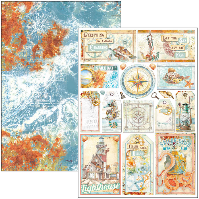 Ciao Bella Coral Reef A4 Scrapbooking Paper Set