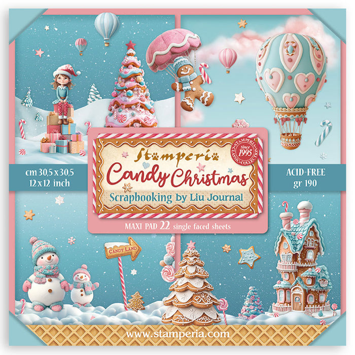 Stamperia Candy Christmas 12" x 12" Single Faced Maxi Paper Pad