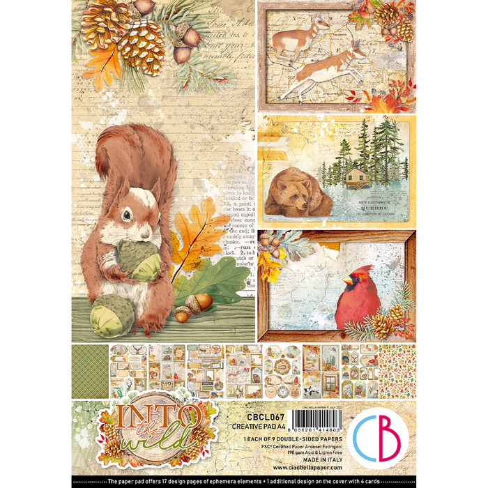 Ciao Bella Into The Wild A4 Scrapbooking Paper Set