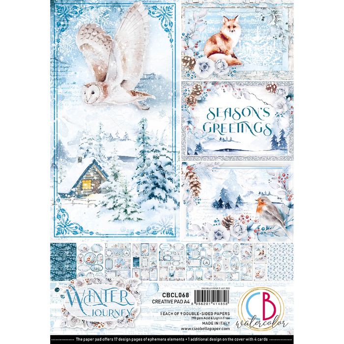 Ciao Bella Winter Journey A4 Scrapbooking Paper Set