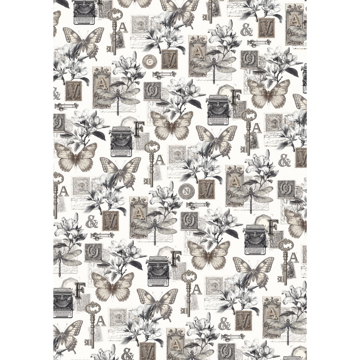 Ciao Bella Typographic A5 Mixed Rice Paper 8pc