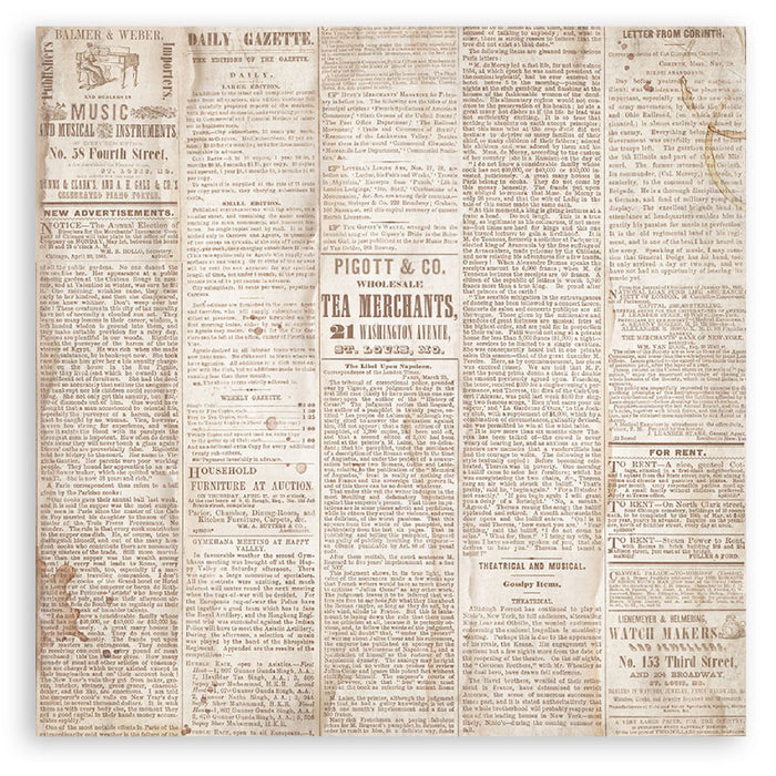 Stamperia Quiet Days 8" x 8" Single Faced Maxi Paper Pad