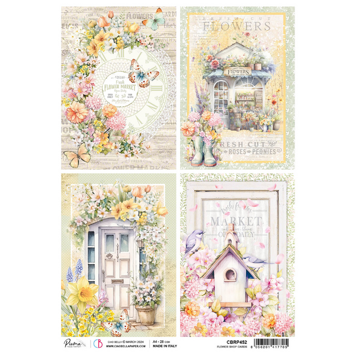 Ciao Bella Flower Shop A4 Rice Paper Cards