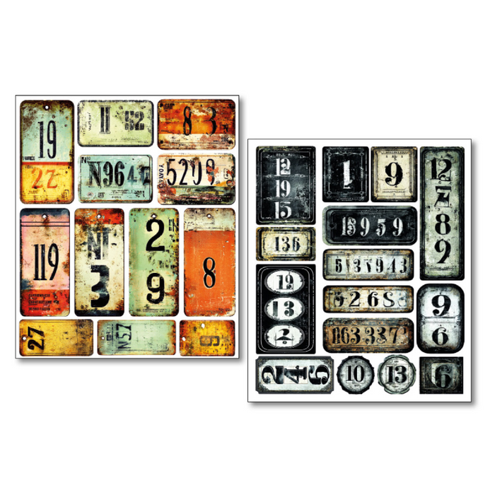 Ciao Bella Mixed Media Sticker Set Scratched Labels 10pc