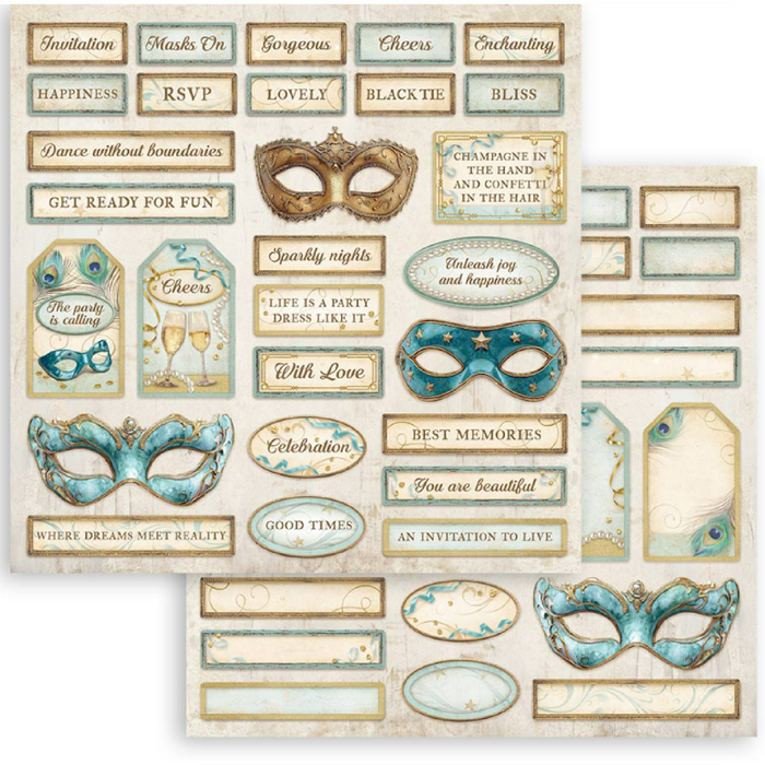 Stamperia Masquerade 12" x 12" Scrapbooking Paper Pad