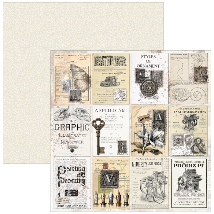 Ciao Bella Typographic 12" x 12" Scrapbooking Paper Set