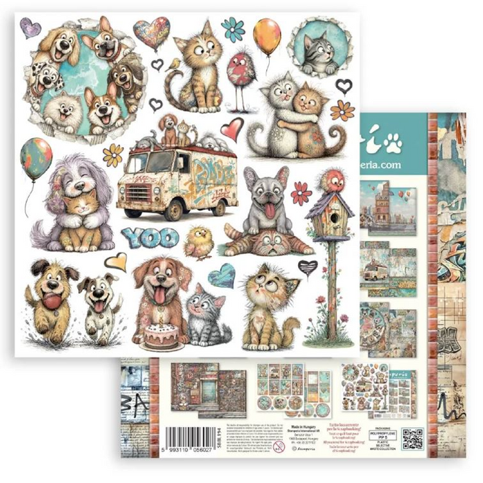 Stamperia Furry Friends 2 8" x 8" Scrapbooking Paper Pad