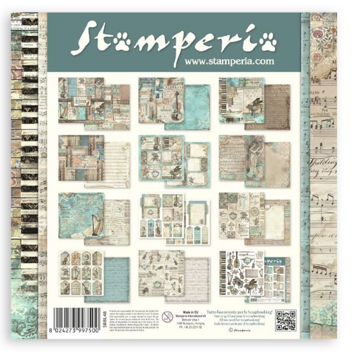 Stamperia Music 12" x 12" Scrapbooking Paper Pad