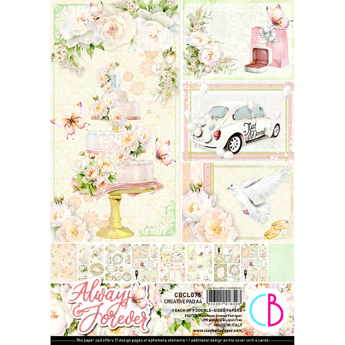 Ciao Bella Always & Forever A4 Scrapbooking Paper Set