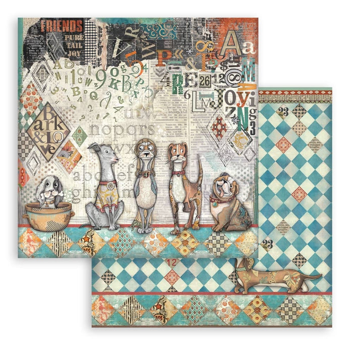 Stamperia Furry Friends 8" x 8" Scrapbooking Paper Pad