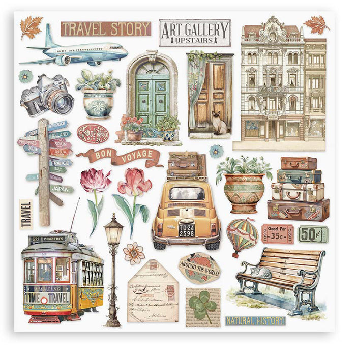 Stamperia Art Of Travelling  12" x 12" Scrapbooking Paper Pad
