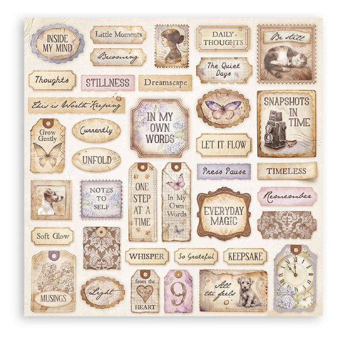 Stamperia Quiet Days 8" x 8" Single Faced Maxi Paper Pad