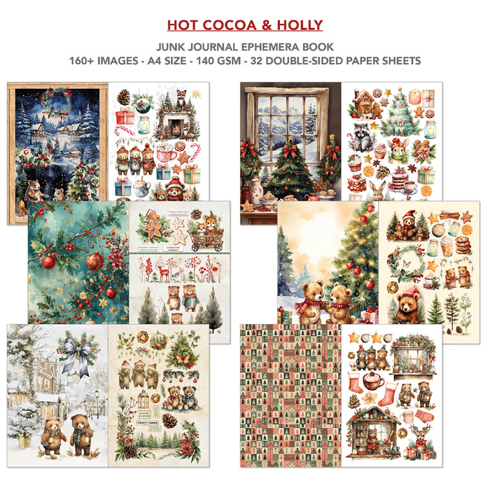 Ciao Bella Hot Cocoa & Holly A4 Junk Journal & Ephemera Book