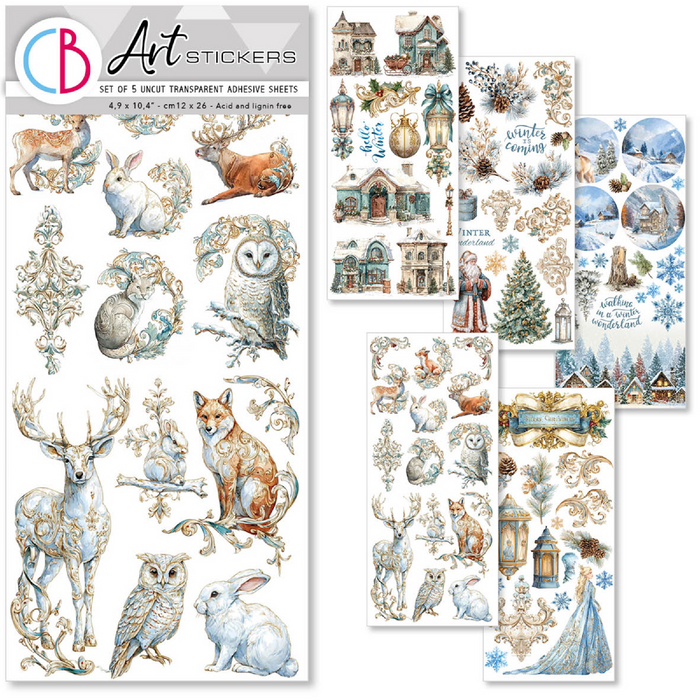Ciao Bella Winterling Art Transparent Stickers 5pc