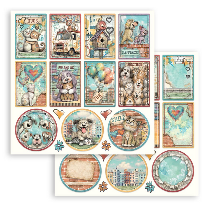 Stamperia Furry Friends 2 8" x 8" Scrapbooking Paper Pad