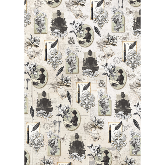 Ciao Bella Typographic A5 Mixed Rice Paper 8pc