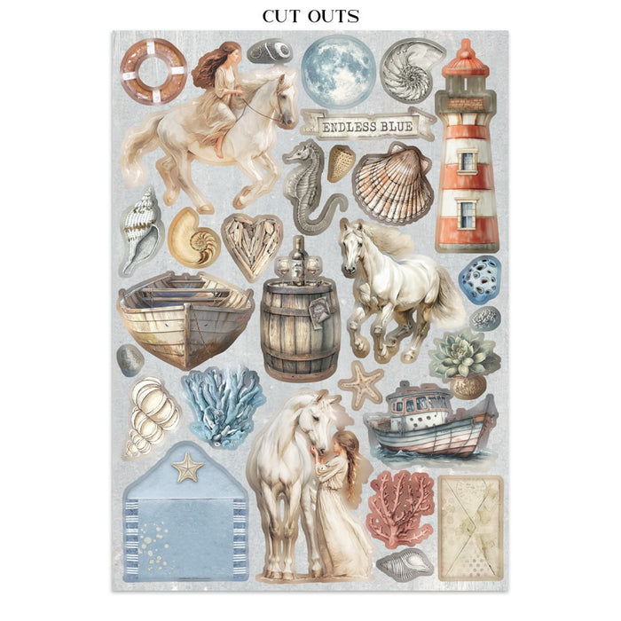 Stamperia Silent Sea Junk Journal Stickers Cut-outs Backgrounds