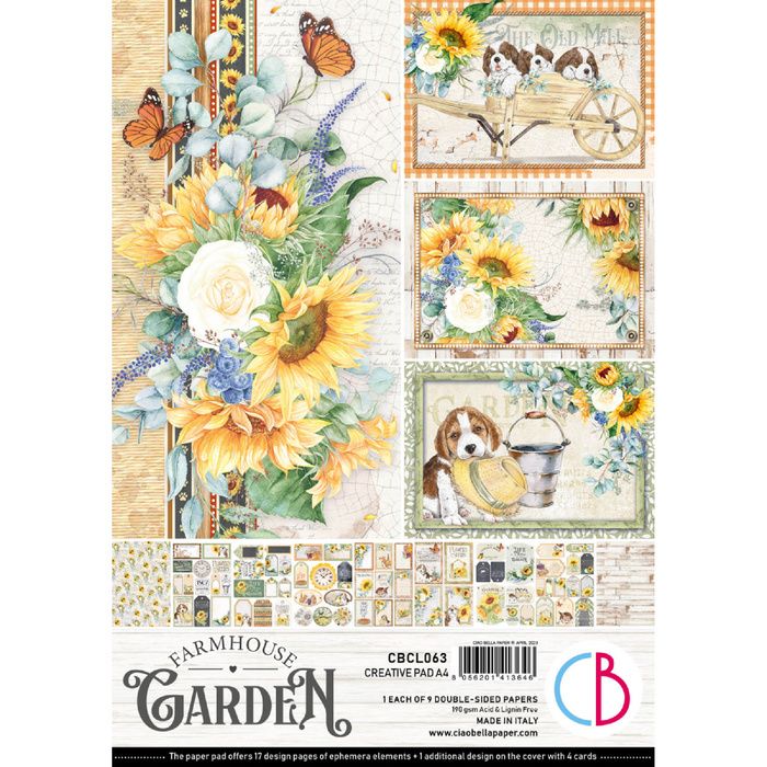 Ciao Bella Farmhouse Garden A4 Scrapbooking Paper Set
