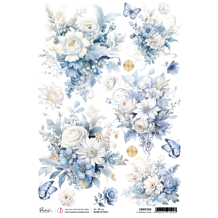 Ciao Bella Midnight Spell A4 Rice Paper (Flowering bush)