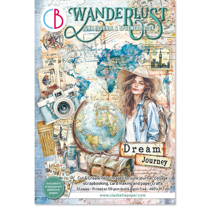 Ciao Bella Wanderlust A4 Junk Journal & Ephemera Book