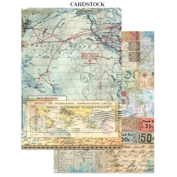 Stamperia Art Of Travelling Junk Journal Stickers Cut-outs Backgrounds